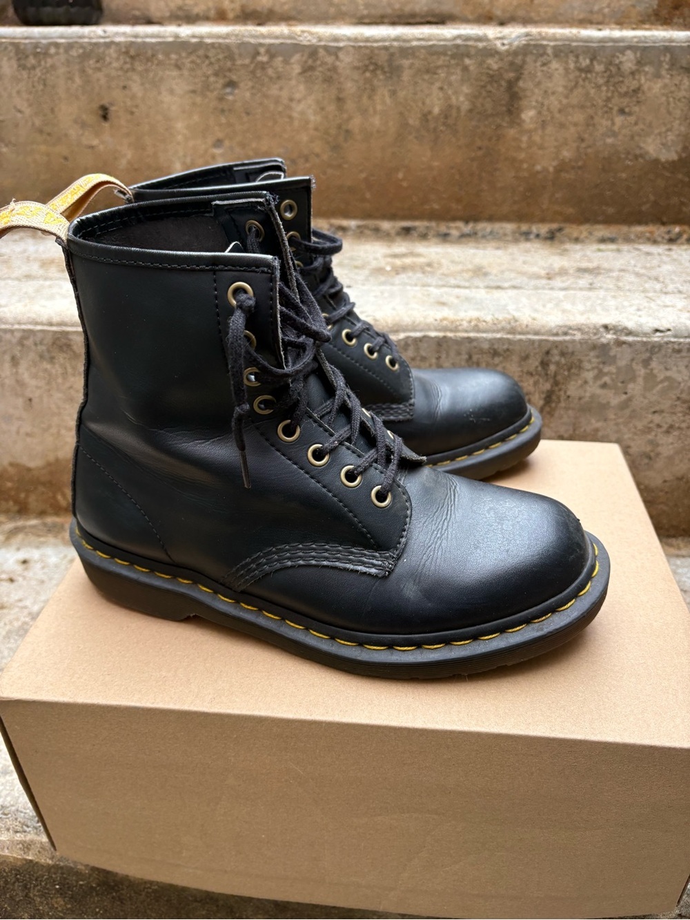 Dr. Martens Black Leather Combat Boots